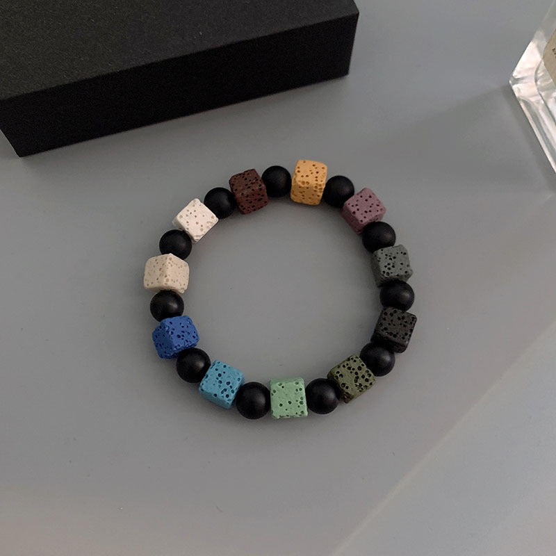 Wholesale Obsidian Cross Billiard Bracelet Beaded Bracelet